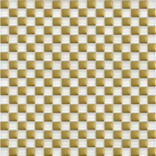 413 Мозаїка шахматка білий-золото