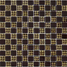 806 Мозаїка Шахматка шоколад-ромб золото